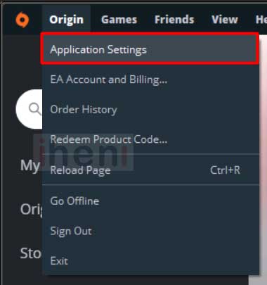 Origin Application Settings 